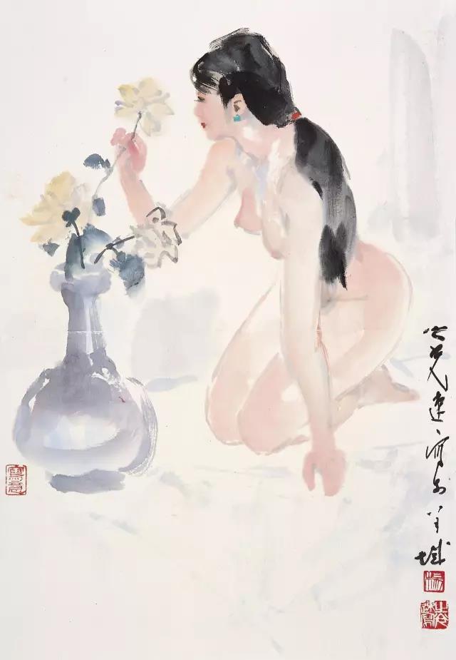 微信图片_20170624174319.jpg 杨之光《女人体写生》,当代没骨人体第一人