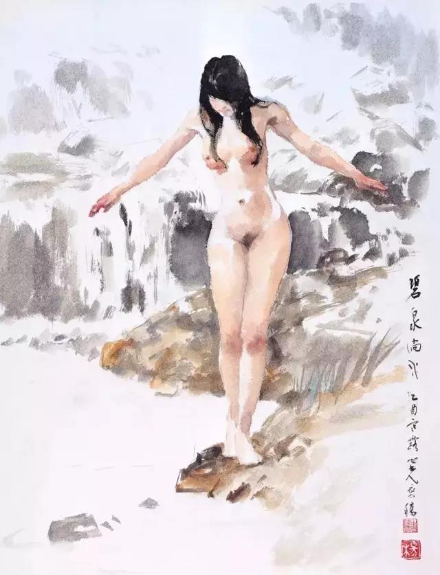微信图片_20170624174356.jpg 杨之光《女人体写生》,当代没骨人体第一人